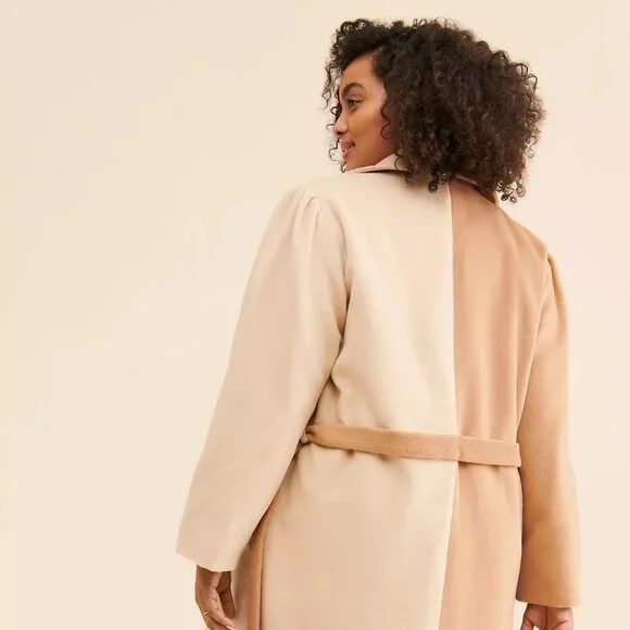 Du Paradis Two-Tone Oversized Overcoat , NWOT, Size 1X - Picture 2 of 2